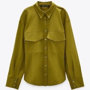 Zara Olive Button Down Shirt